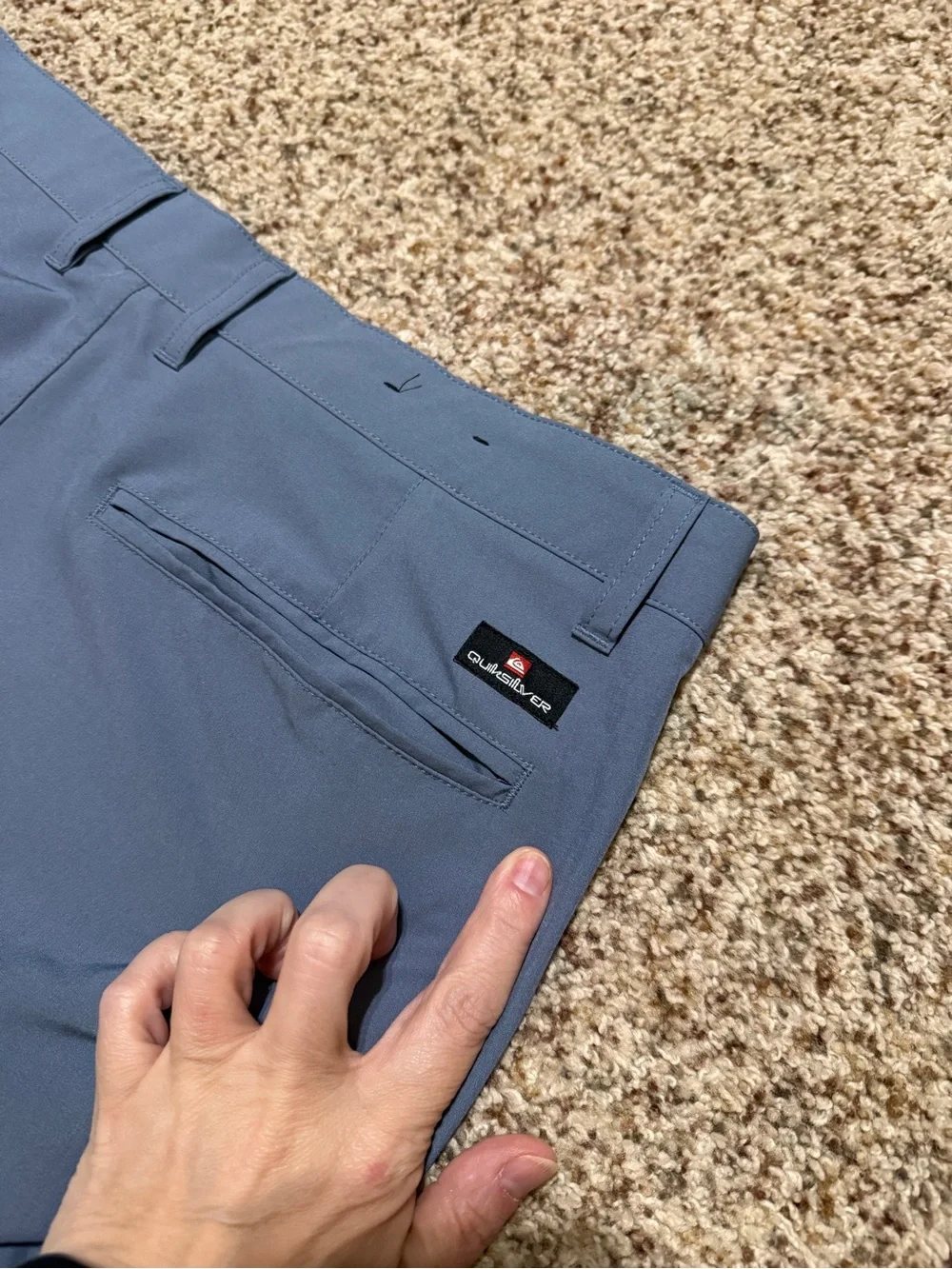 Quiksilver Steel Blue Amphibian Hybrid Chino Board Shorts Mens 34 EUC
